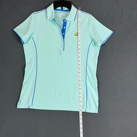 Masters Magnolia Lane Ladies Aqua Polo with Ocean Blue Piping Size Medium - Picture 8 of 10